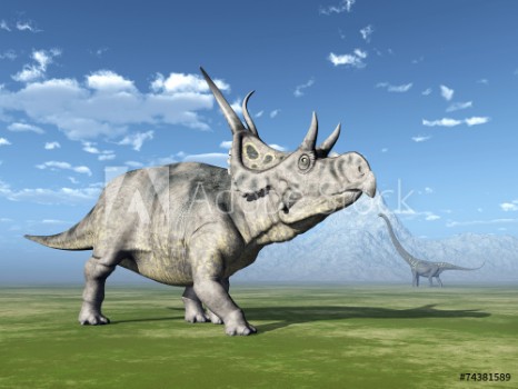 Picture of The Dinosaurs Diabloceratops and Mamenchisaurus